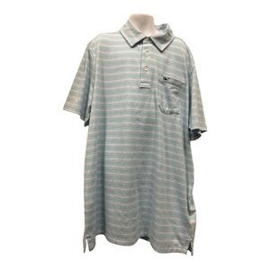 Vineyard Vines Polo Shirt XL 18 Boy’s Mint Green White Stripe Whale Logo Pima